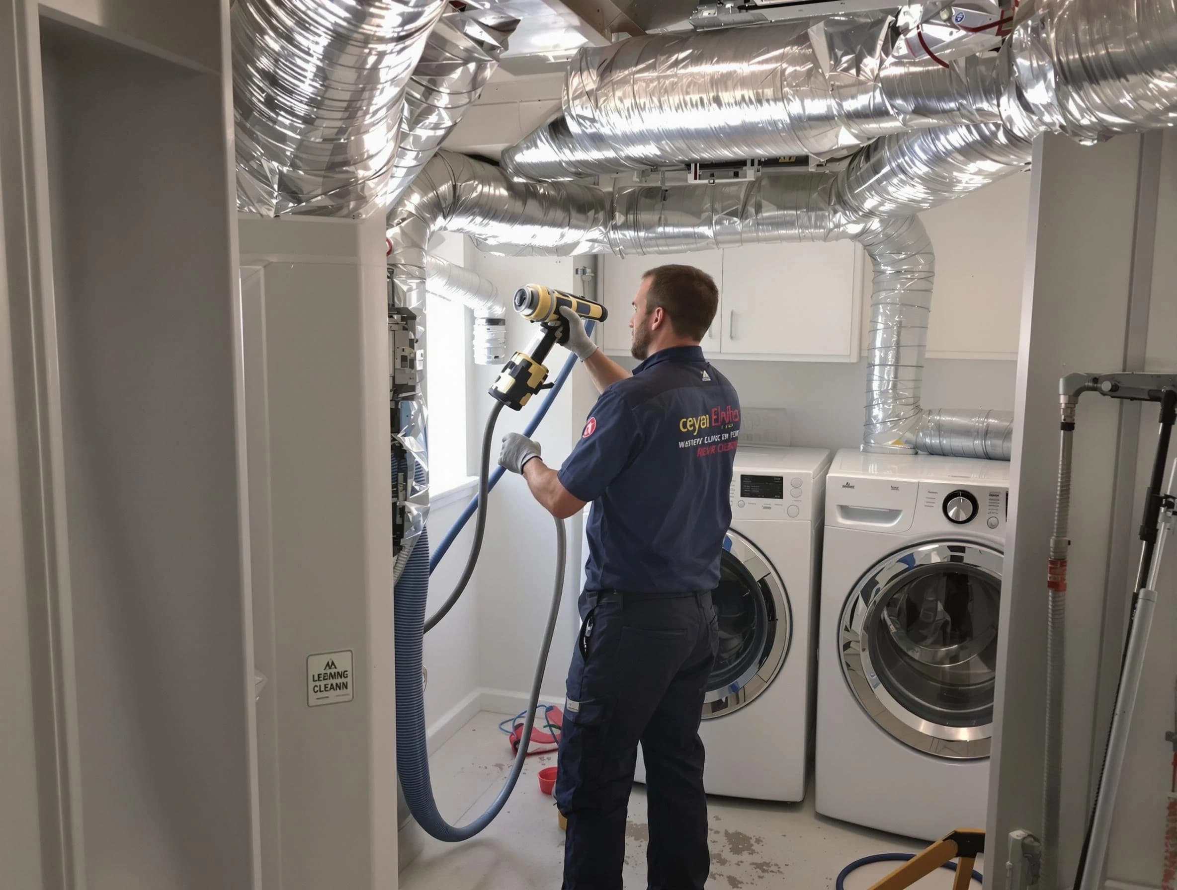 Centerville Dryer Vent Cleaning specialist using advanced equipment for thorough duct cleaning in Centerville